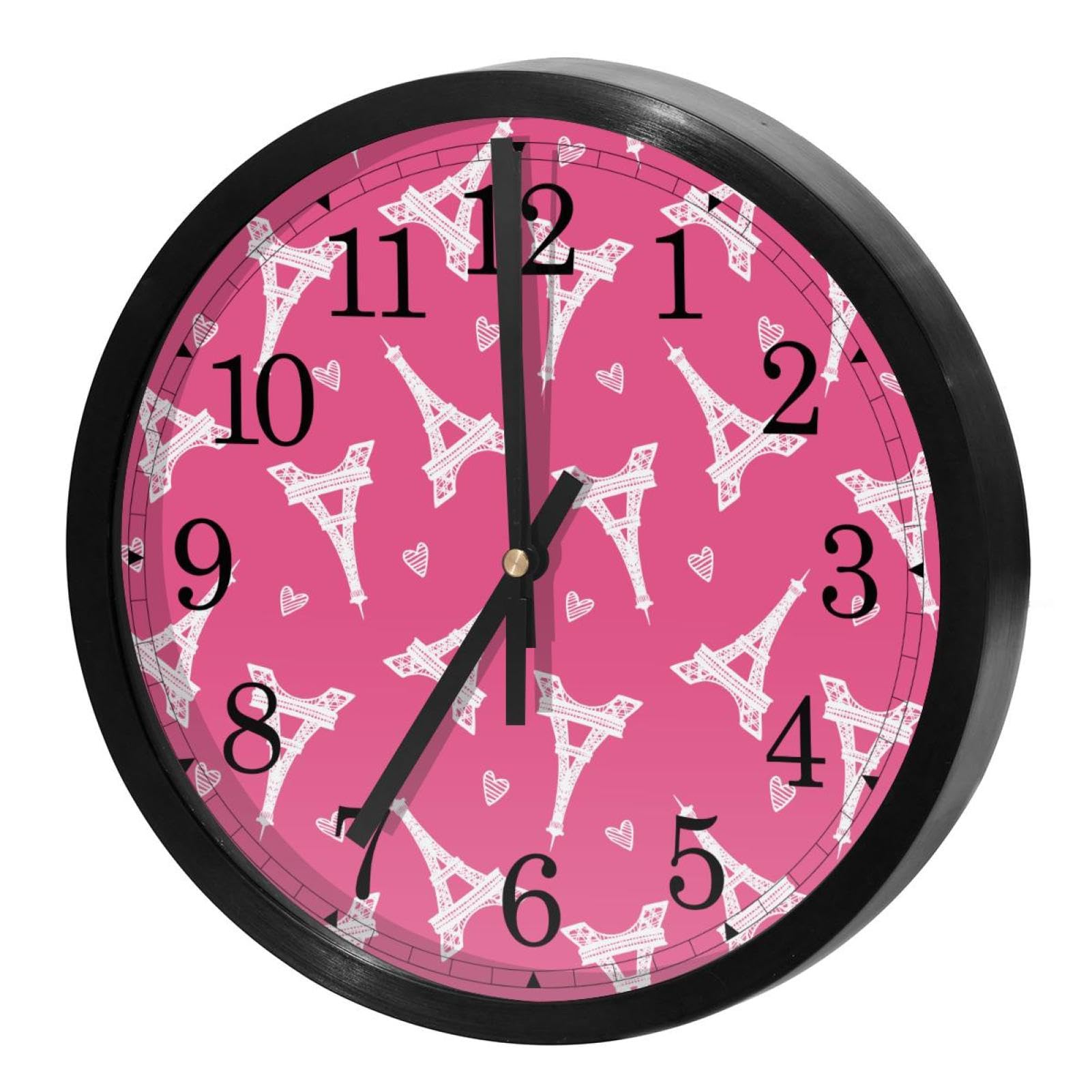 Horloge murale rose tour Eiffel pour décorer une chambre de fille ou un bureau de style