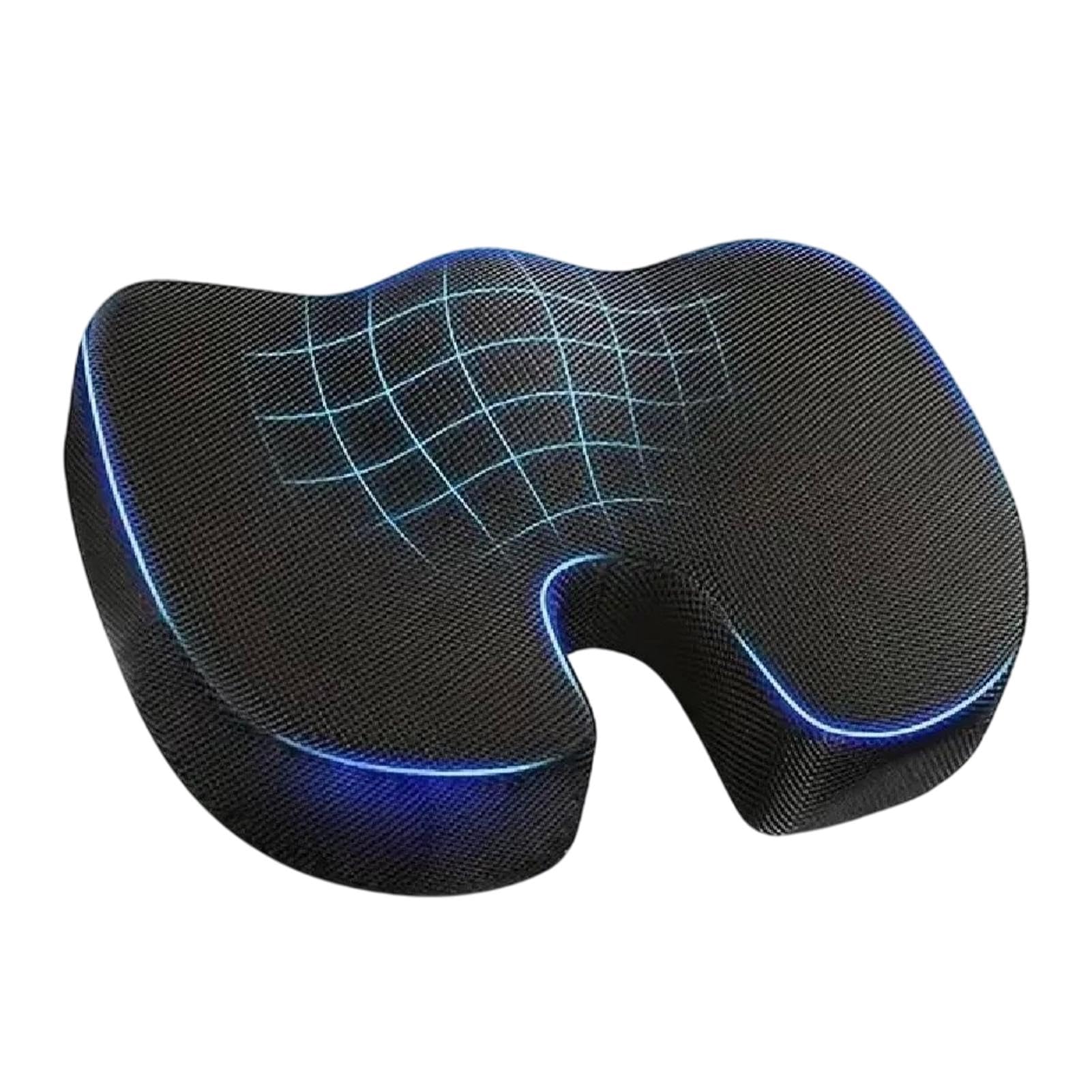 Cuscino Ortopedico per Sedile, Cuscino per Coccige in Memory Foam di Alta Qualità, Cuscino Ergonomico, Sollievo per Coccige e Sciatica, per Auto, Divano, Ufficio e Sedia a Rotelle (Nero)