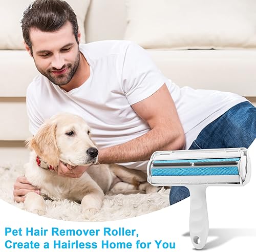 Miniatura 5 de Rodillo removedor de pelo de perrogato, cepillo reutilizable de depilación de mascotas para perros gatos animales, fácil de autolimpiar, con