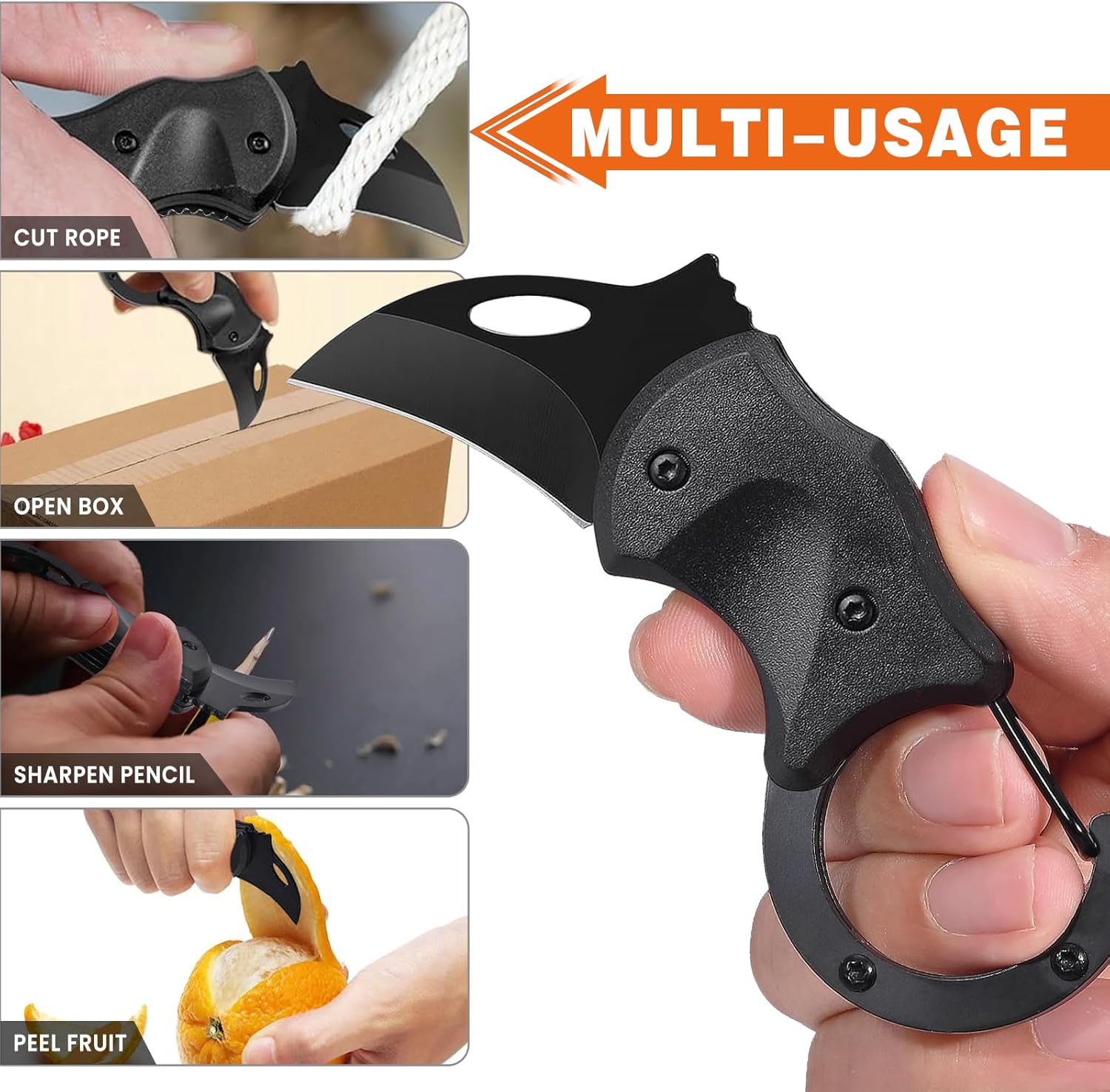 Small Pocket Knife for Men, EDC Keychain Utility Tool with Safety Blade – Camping/Fishing Accessories