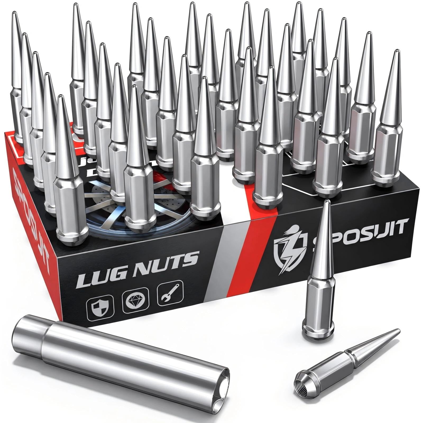 Chevy Lug Nuts - 24 Pack M14x1.5 Chrome -1