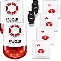 Vista 10 de Daytech Sistema de alarma de seguridad inalámbrico con sirena estroboscópica, botones de pánico y alerta SOS para el hogar, tiendas minoristas