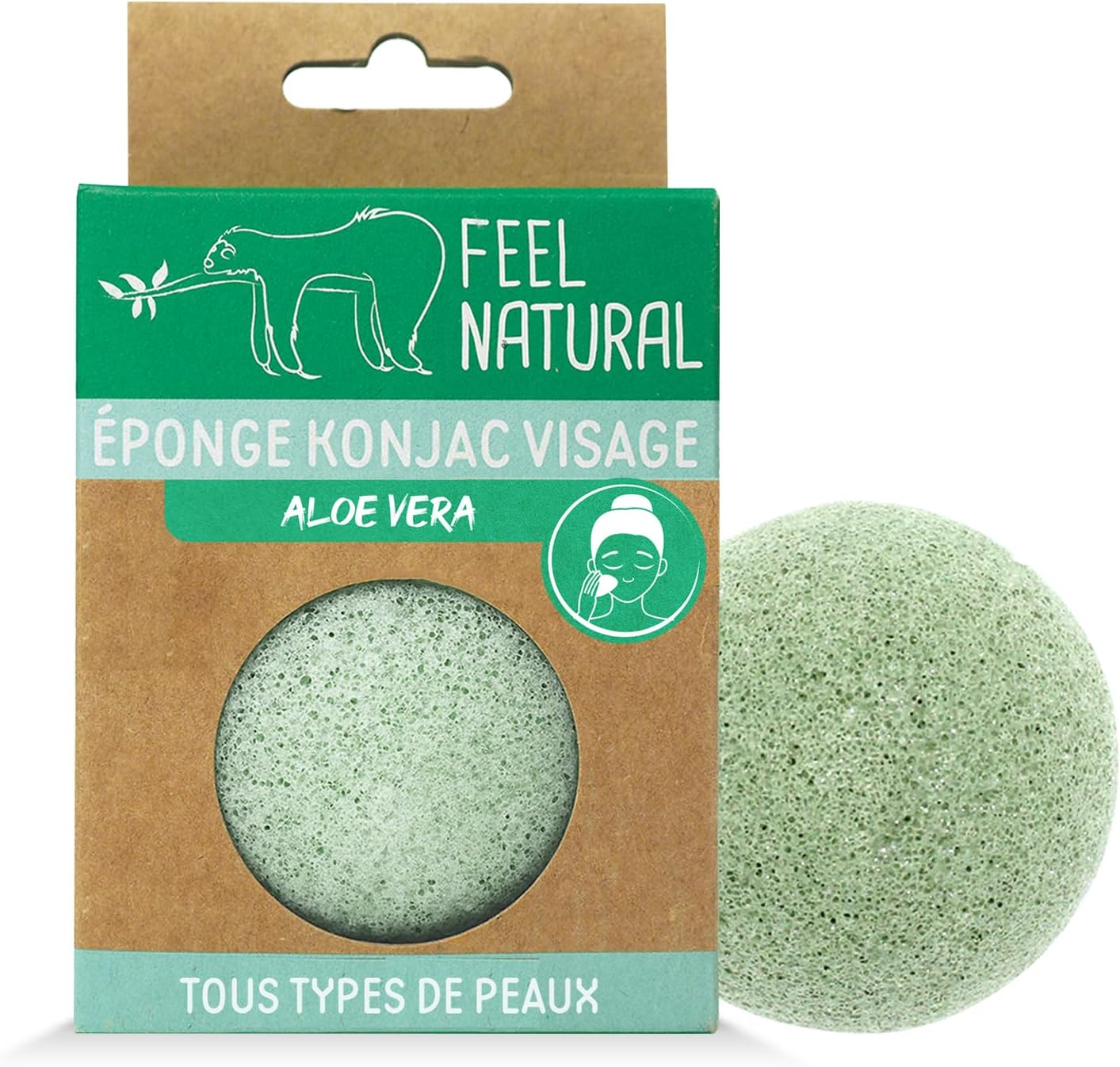 Konjac Natural Facial Sponge – Cleanses and Cleanses – Removes Soft Makeup from the Face – Konjac Aloe Vera Peeling Facial Sponge – Beauty Routine, Skin Care, Shower Feel Natural