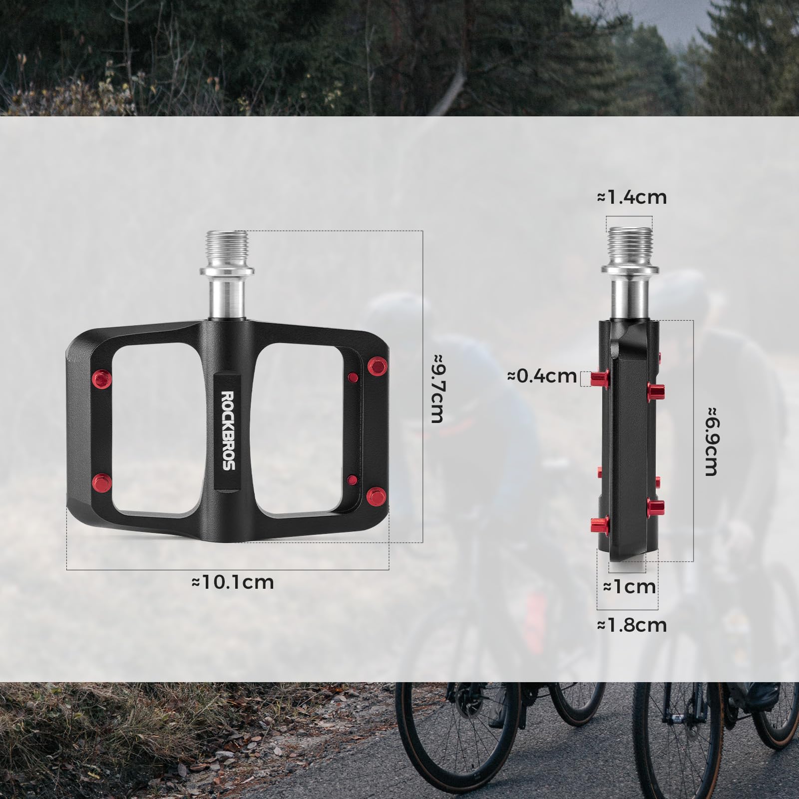 ROCKBROS MTB i szosowe – 171 g/para, ultralekkie płaskie pedały magnezowe, 3 łożyska, wytrzymałe i antypoślizgowe, do rowerów składanych, gravelowych i miejskich