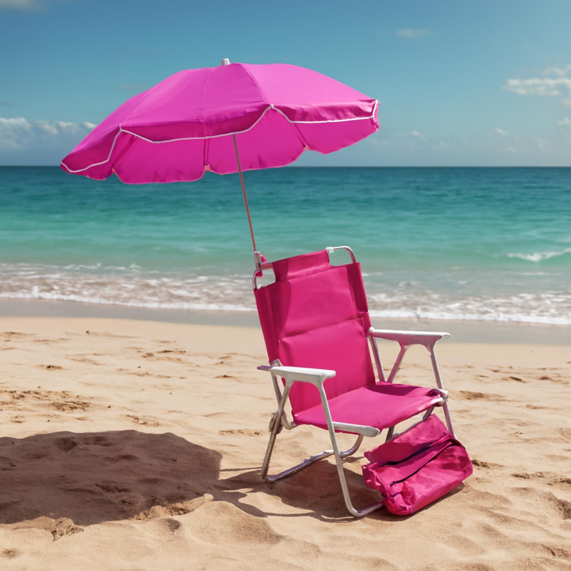 Sedia con OMBRELLINO Bimbi Fucsia 37x40x47cm Struttura in Acciaio