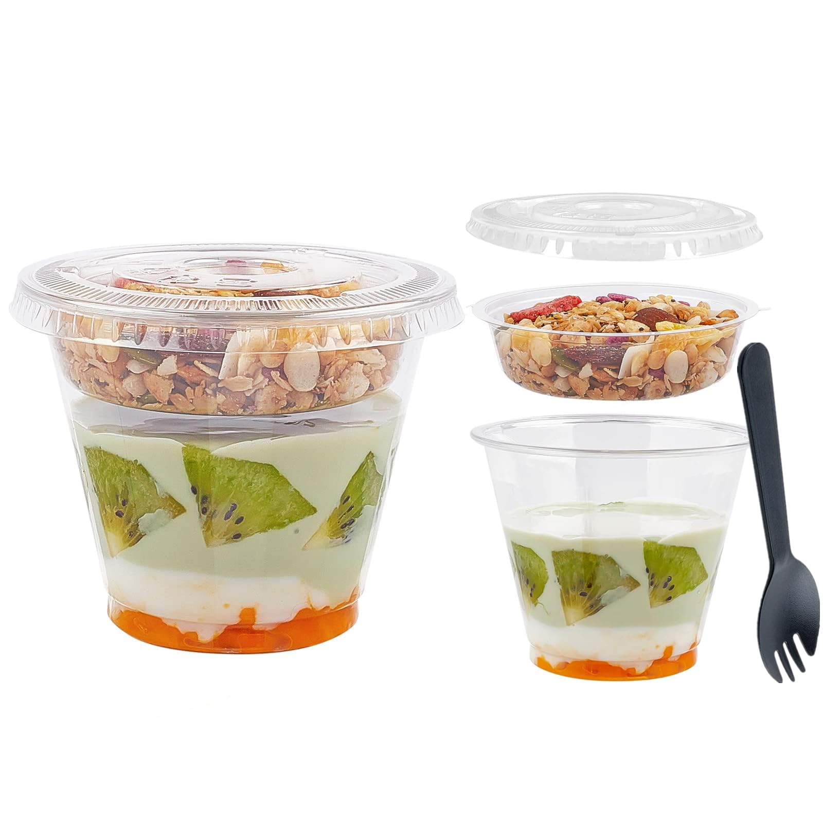 Amazon.com: Zezzxu 50 x 9 oz Clear Plastic Yogurt Parfait Cups