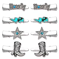 Vista 7 de Pinzas para el cabello con sombrero de vaquera occidental, 8 horquillas vintage de cactus rayo de estrella, turquesa, accesorios para el cabello