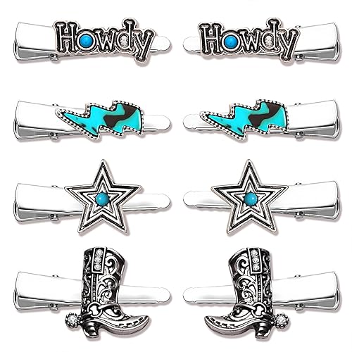 8 pinzas para el cabello de color turquesa occidental para mujer, vaquera para botas, sombrero, pinzas para el pelo, turquesa, estrella, rayo, 8 pinzas para el cabello de color turquesa occidental para mujer, vaquera para botas, sombrero, pinzas para el pelo, turquesa, estrella, rayo,