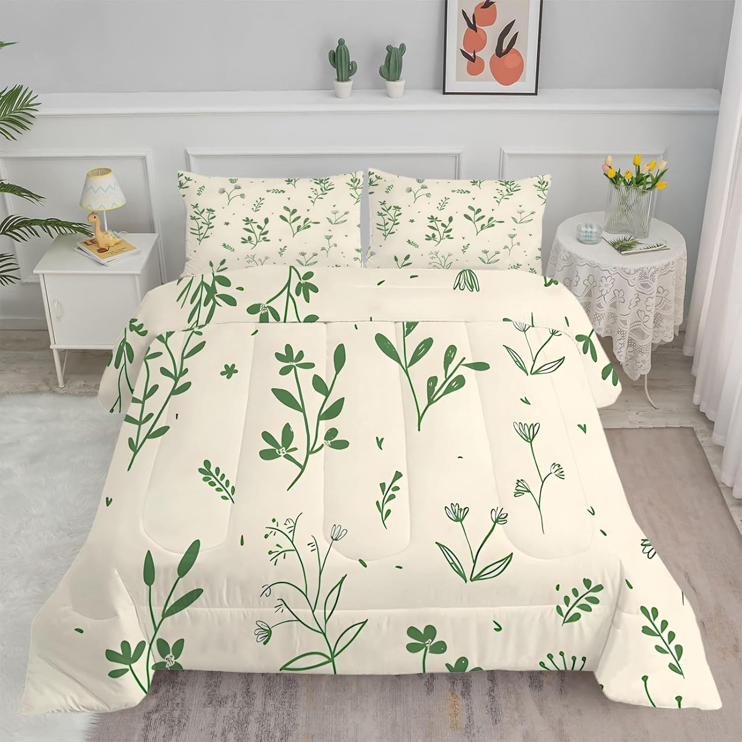 Couette sans housse lavable 240x260 chaude en microfibre douce avec deux taies d'oreiller 65x65