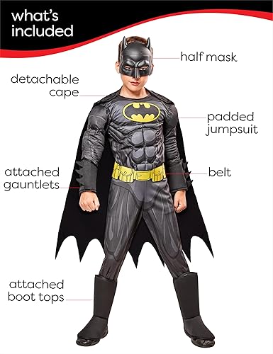 Miniatura 3 de Rubie's Costume - Disfraz de Batman de lujo para niños de DC Comics