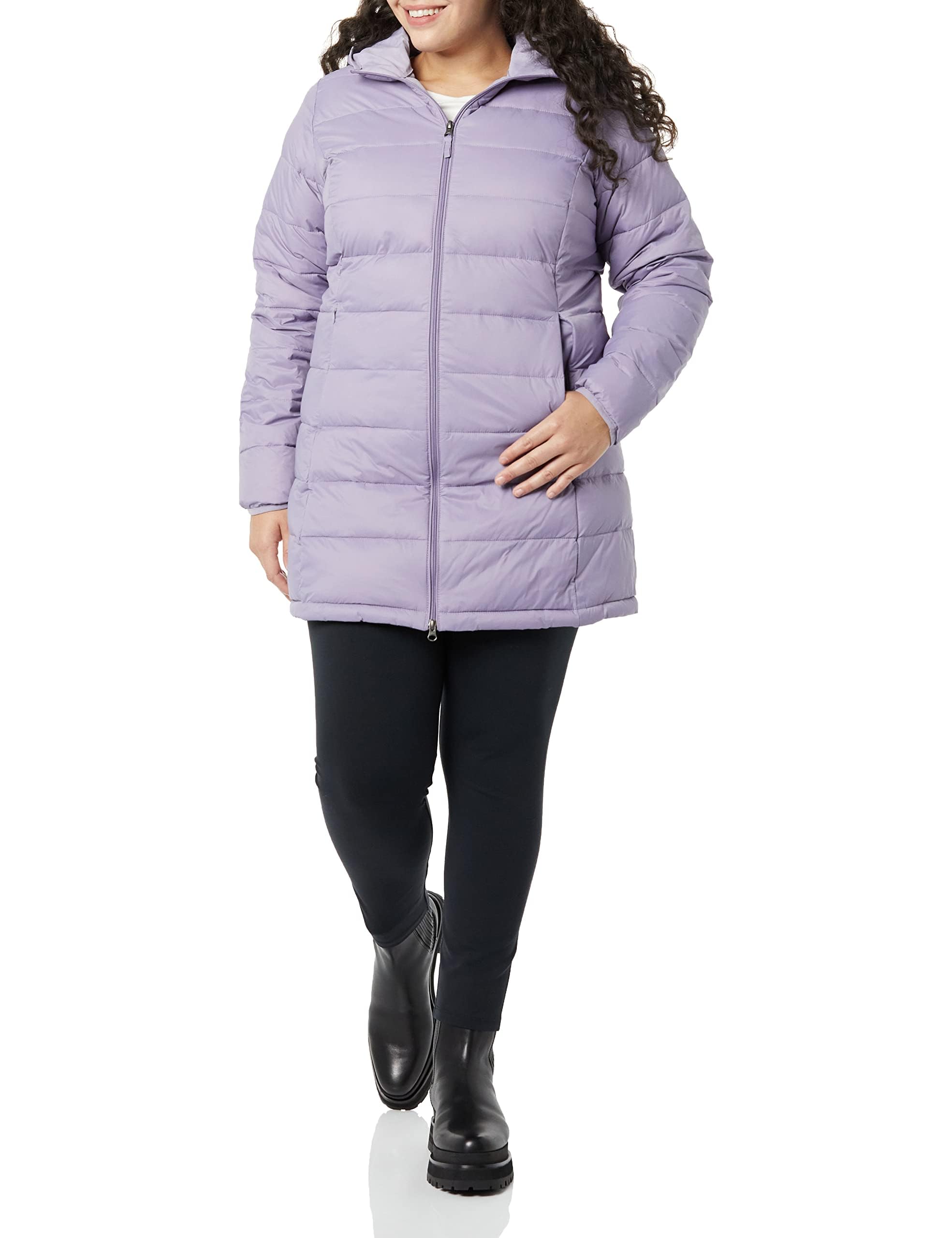 Amazon Essentials Piumino con Cappuccio Ripiegabile, Leggero e Resistente all'Acqua, vestibilità Regolare (Disponibile in Taglie Forti) Donna