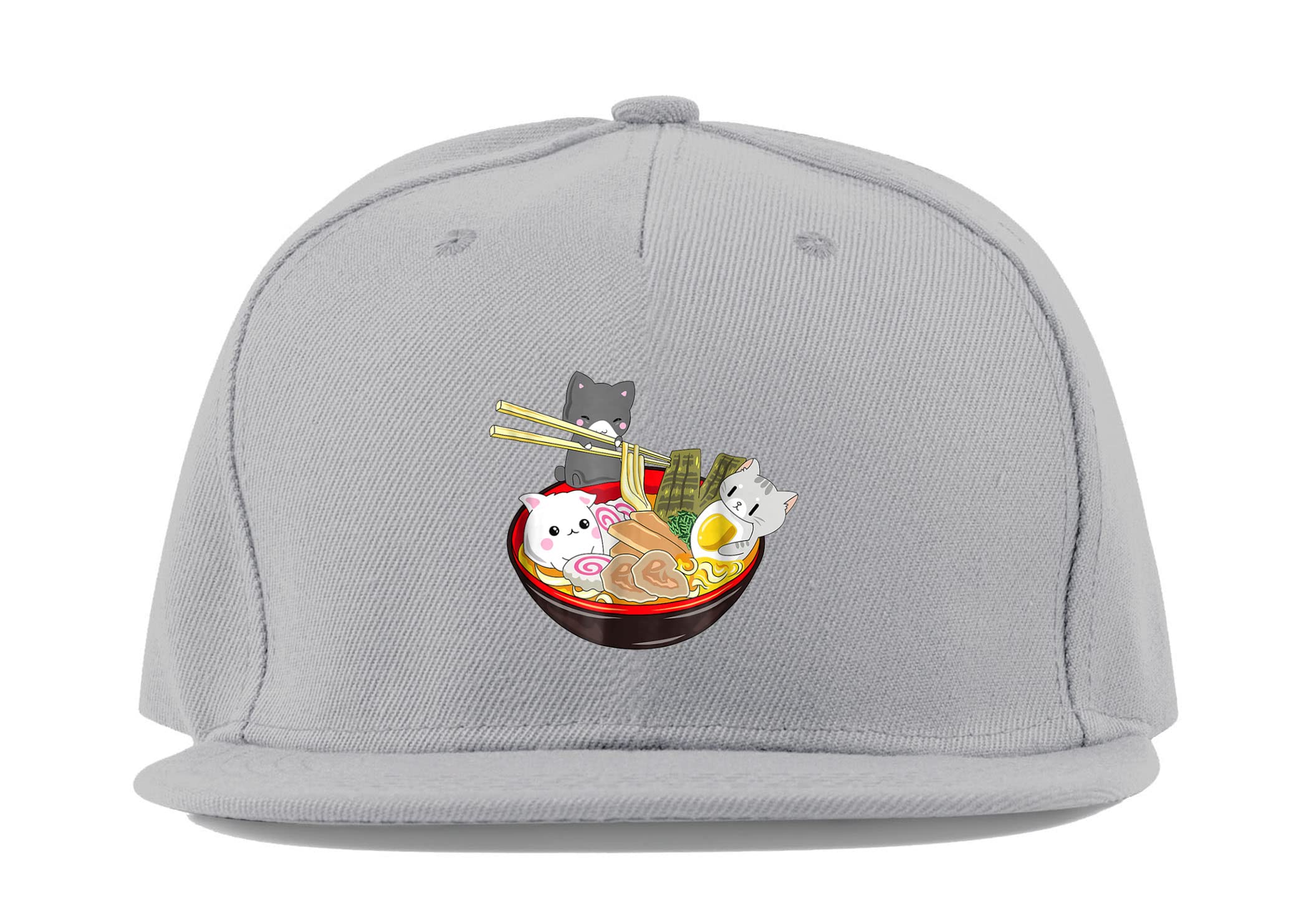Casquette de baseball en coton de qualité supérieure motif Ramen gris - 3