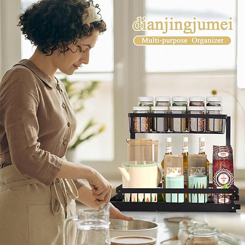 Miniatura 3 de Organizador para debajo del fregadero, armario de almacenamiento, organizador de armario extraíble de 2 niveles deslizables debajo del fregadero,