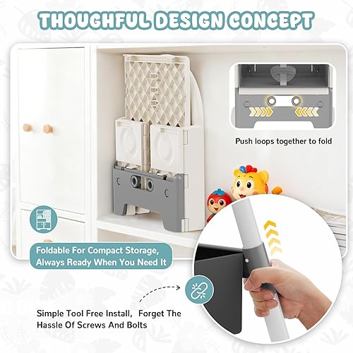 Miniatura 5 de Baby High Chair 3 in 1 High Chairs for Babies and Toddlers Bear Toddler Chair Adjustable Height Highchair with Bib and Storage Bag for Baby