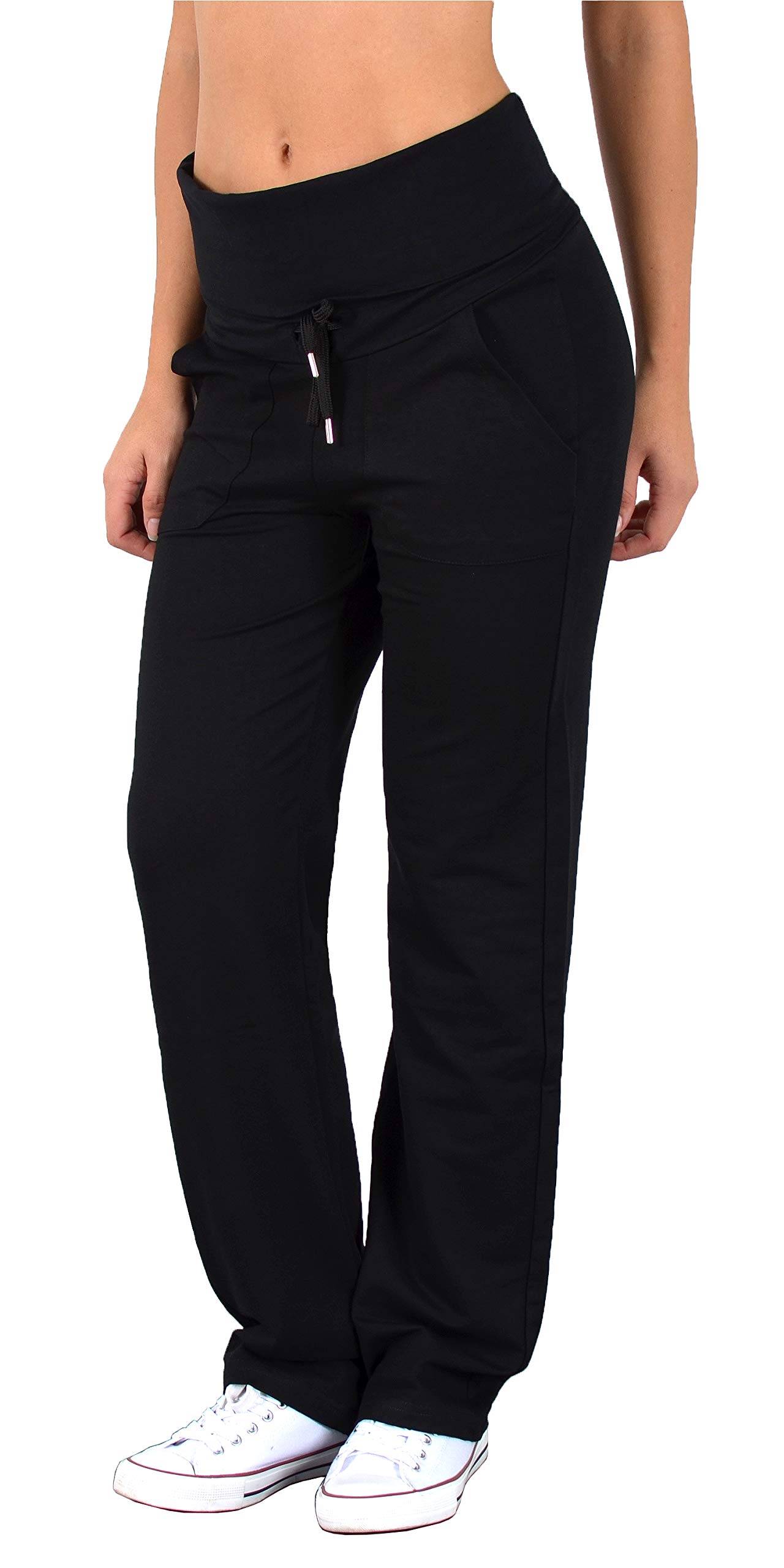 ESRA Damen Hose Sporthose Jogging Hose Fitness Yoga Freizeithose J481