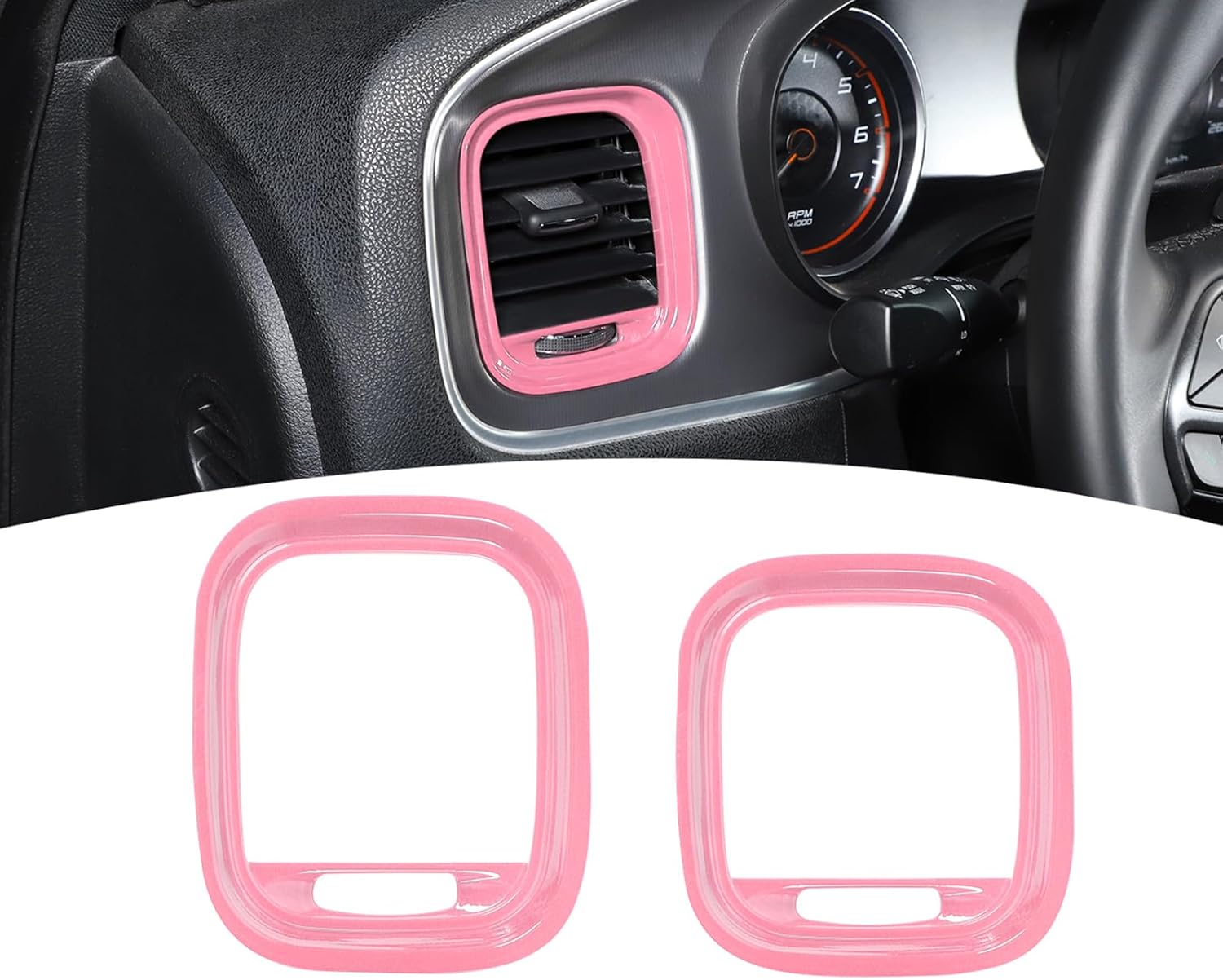 for Charger Dashboard Side Air Vent Cover Trim Fit for Dodge Charger 2015-2023 Pink Interior Accessories 2pcs