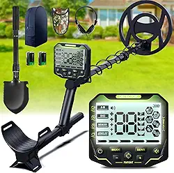 Detector de metais para adultos profissionais, detectores de ouro de alta precisão à prova d'água, visor LCD com luz de fundo, chip DSP avançado, kit de detectores de metal com profundidade