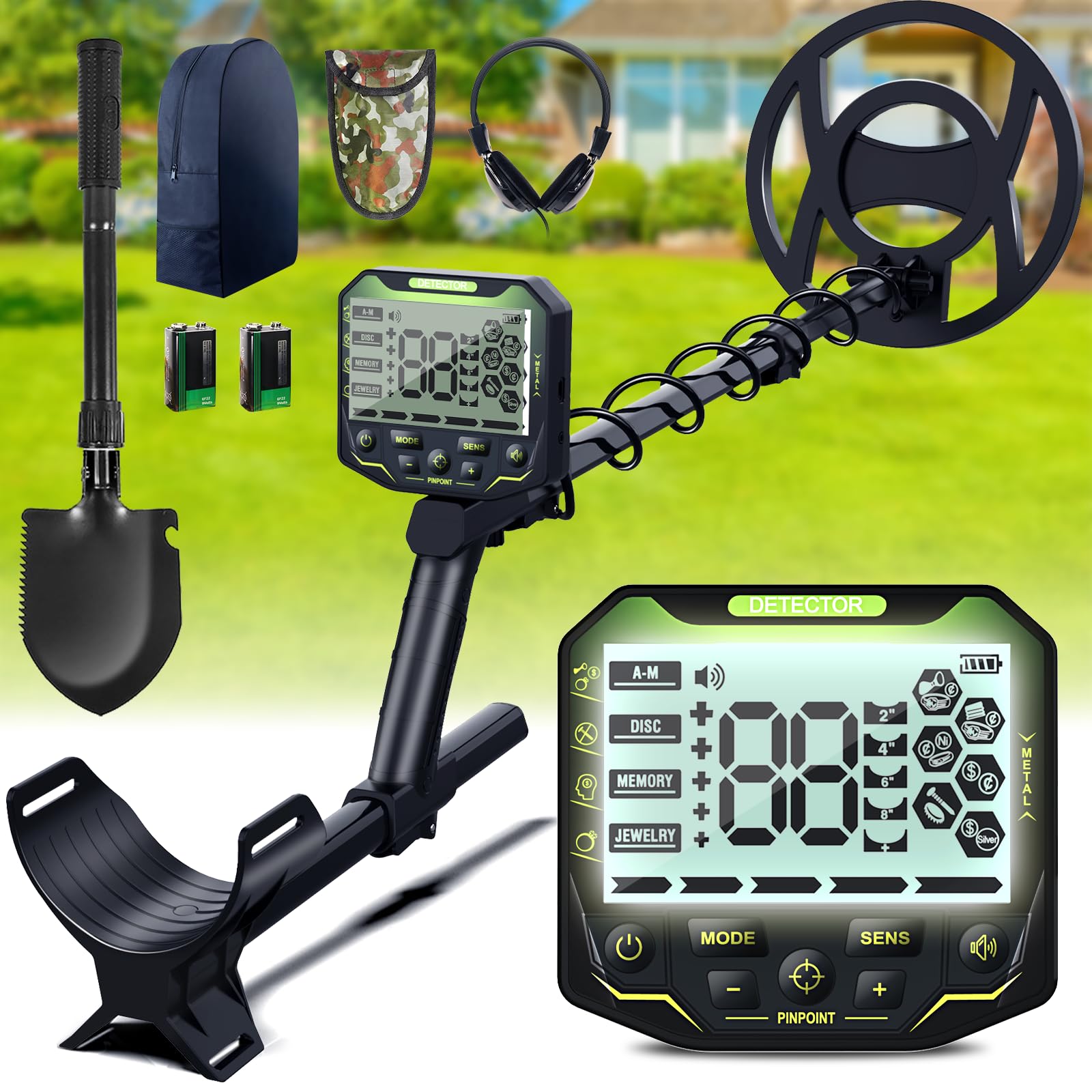 UniWater Metal Detector for Adults Professional,Higher Accuracy Gold Detectors Waterproof, Backlight LCD Display, Advanced DSP Chip,16