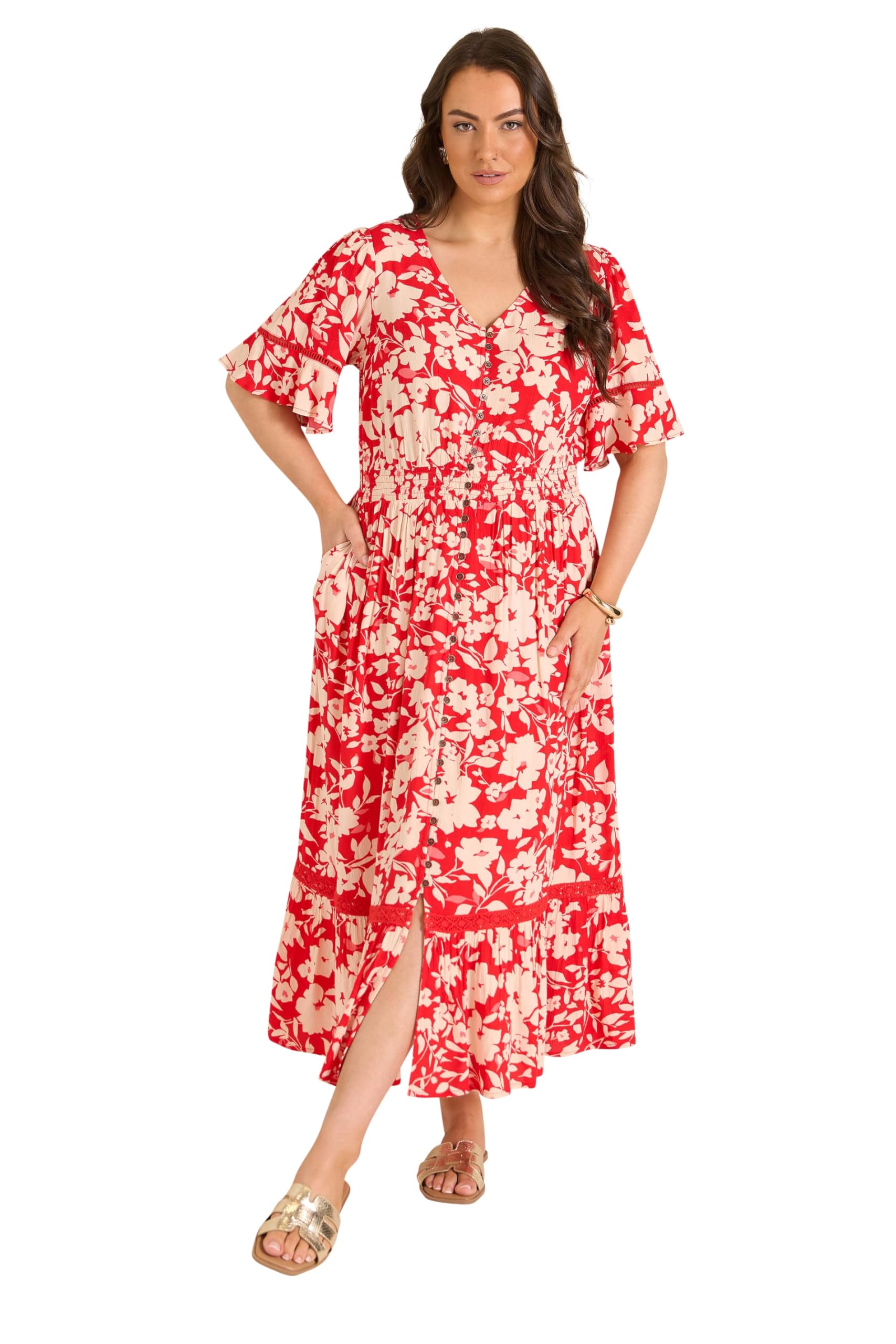 Evans - Women's Maxi Dress - Red - Size 22-24