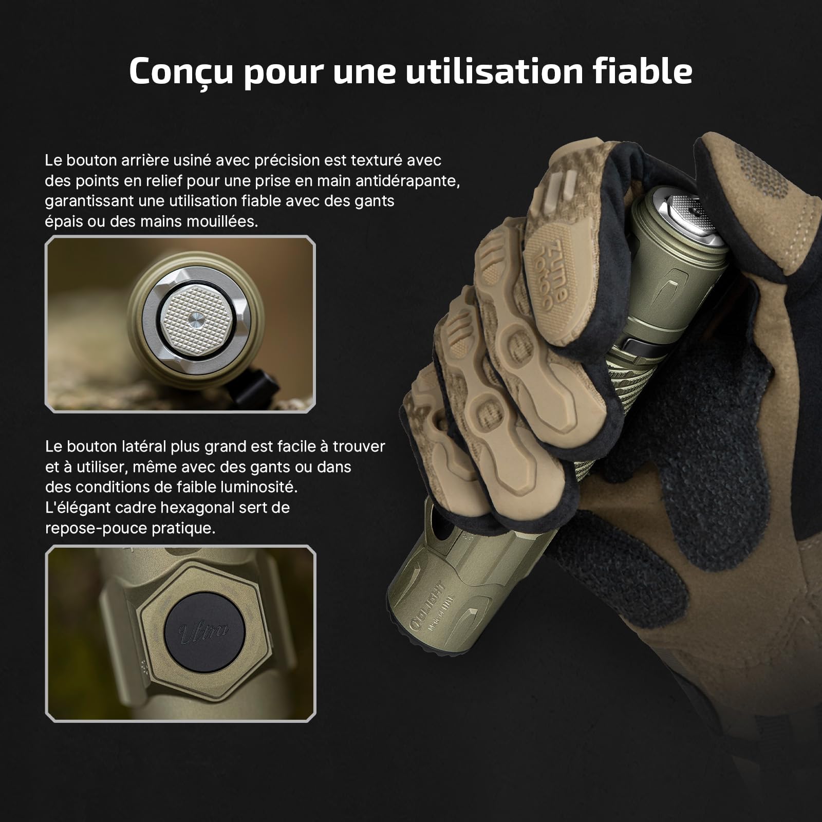 OLIGHT Warrior Ultra Lampe Torche LED Tactique 2500 LM 320M Charge USB-C | Boîtier OAL, Design EDC Compact, Double Interrupteur, Étanche IPX8, Idéal Pour le Camping, la Randonnée et l'urgence