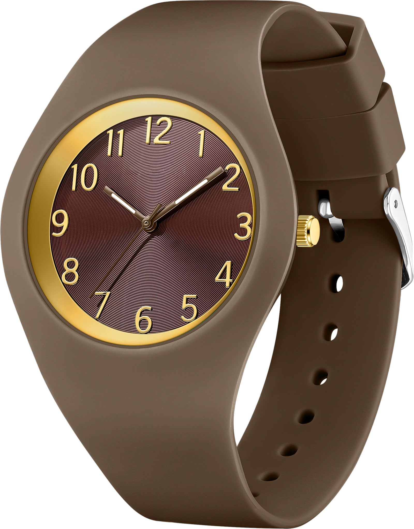 Reloj de pulsera para mujer, analógico, de cuarzo, correa de silicona, resistente al agua, 5 ATM, luminoso, deportivo, para niños, niñas, jóvenes, mujeres, relojes de números grandes, analógicos,