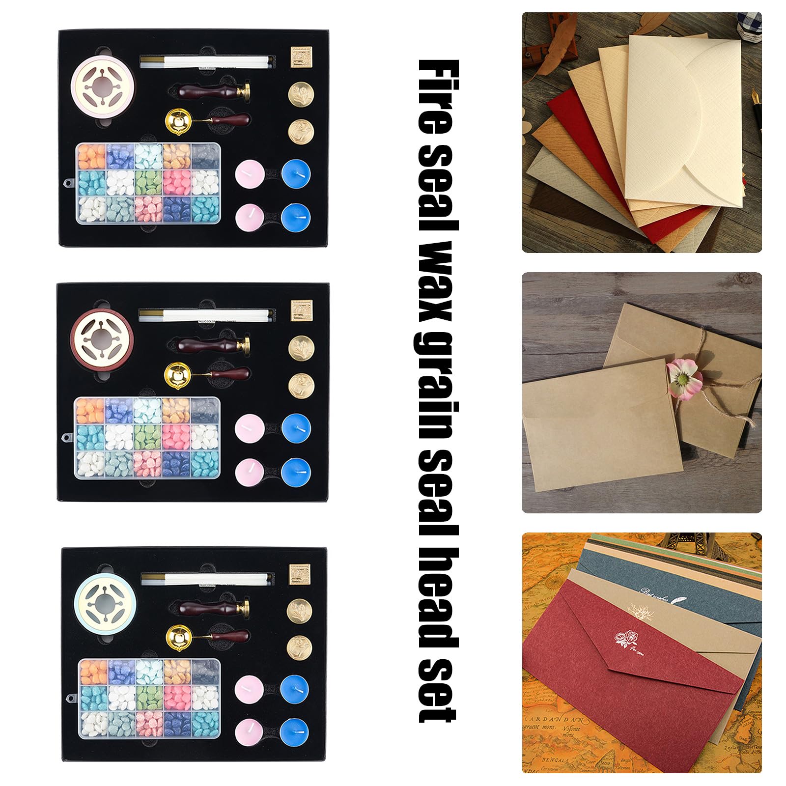 Kit de cire à cacheter pour cacheter des cires, des enveloppes de cartes d'invitation et des lettres