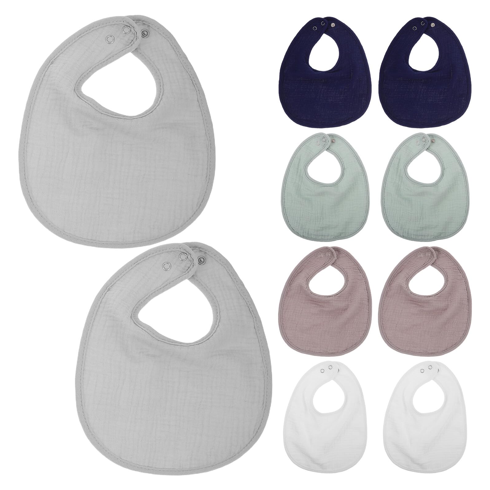 LIFKOME 10 Pièces Lot de Bavoirs Bandana Garçon Fille Mousseline de Coton Double Couche Bavoirs Allaitement U-forme Unisexes Absorbants et Confortables Nés Garçons et Filles