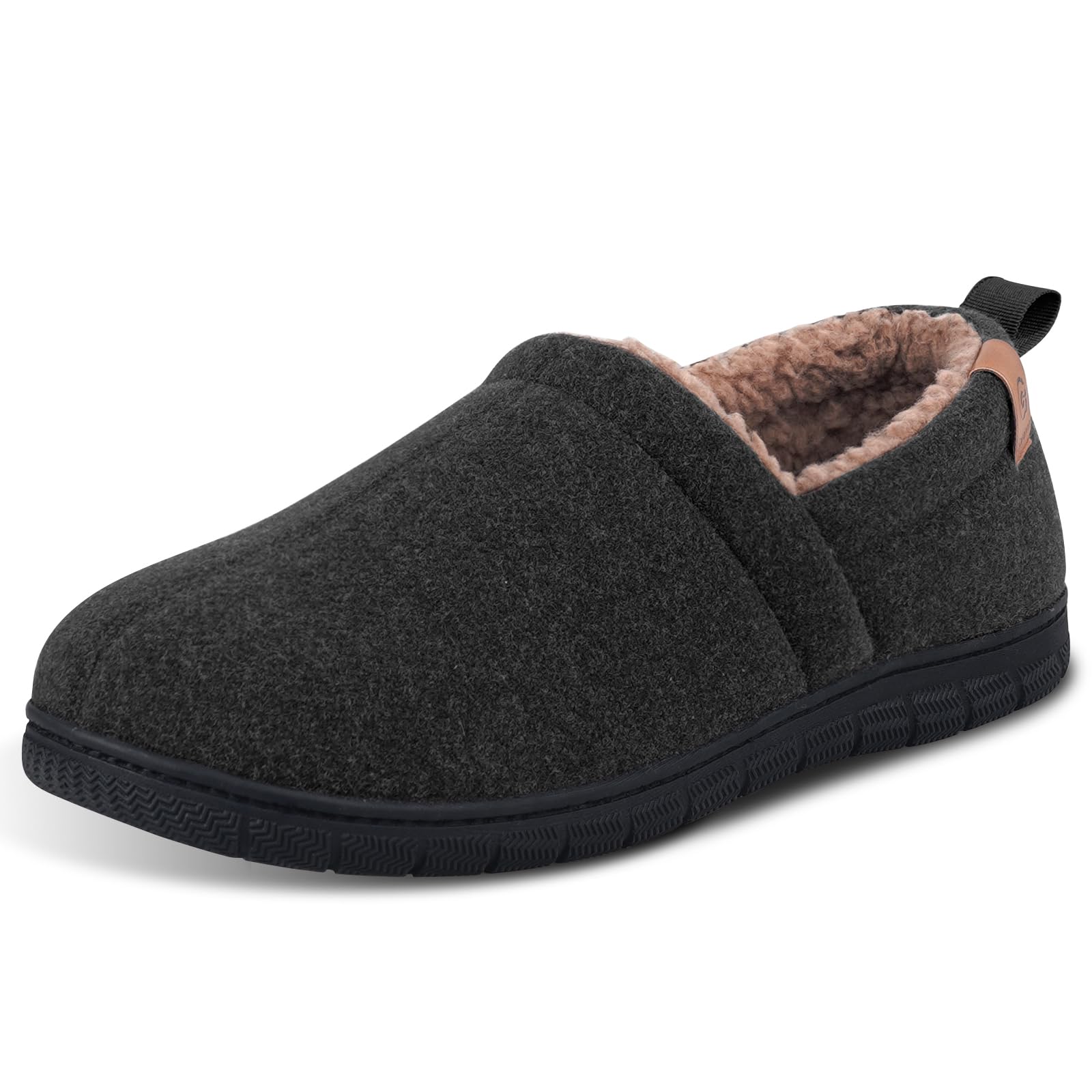 Garonne Mens Memory Foam Slippers for Indoor Outdoor House Shoes with Nonslip Rubber Sole