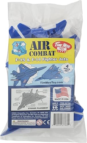 Miniatura 3 de TimMee - Aviones de combate de plástico para hombre, 4 unidades de aviones azules fabricados en Estados Unidos