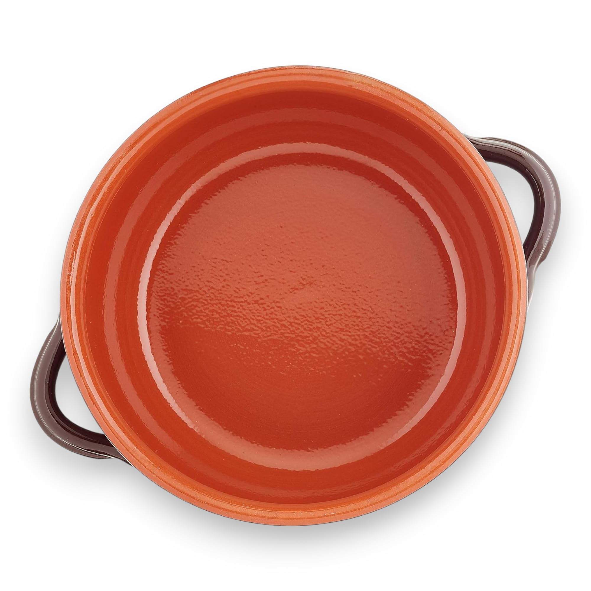 Tegame ciotola in terracotta con rivestimento ceramico per tutti i tipi di cotture Brunella - 35 cm