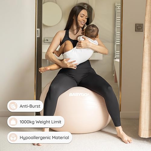Miniatura 7 de BABYGO Birthing Ball - Pregnancy Yoga Labor & Exercise Ball & Book Set Trimester Targeting, Maternity Physio, Birth & Recovery Plan Included Anti