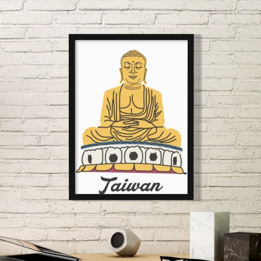 Art prints bouddha de Taïwan avec cadre noir de haute qualité