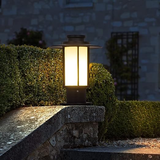 AAOTE Solar Post Lights Tuinverlichting, Post Lamp For Yard, Eenvoudige en Klassieke Outdoor Post Lichtpunt, IP65 Waterdichte Kolom Head Lamp, Lawn Garden Post Lantaarn, 40 Watt photo 2