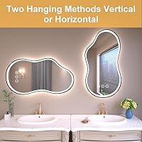 Vista 76 de WTTY LED Bathroom Mirror 32"x32" with Backlit and Front Light,Stepless Dimmable LED Mirror for Bathroom,Anti-Fog Lighted Bathroom Vanity Mirror