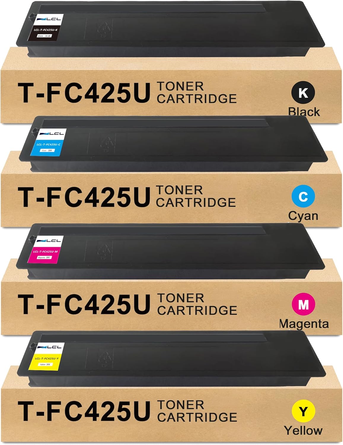 T-FC425U High Capacity Toner Cartridge Replacement for Toshiba T-FC425U-K T-FC425U-C T-FC425U-M T-FC425U-Y Toner for E-Studio 2520AC 2525AC 3025AC 3525AC 4525AC 5525AC 6525AC Series Printer (4-Pack)