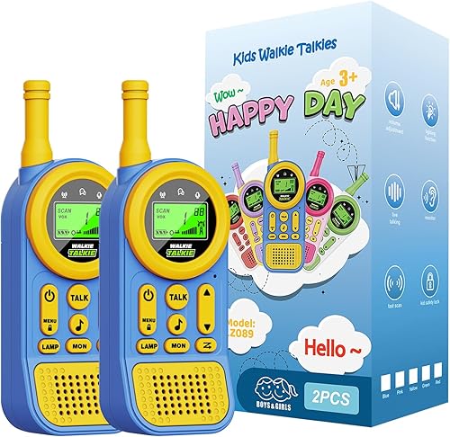 Miniatura 1 de Walkie Talkies para niños juguetes para niños de 3 a 12 años de edad, 22 canales, juguete de radio de 2 vías con linterna LCD retroiluminada,