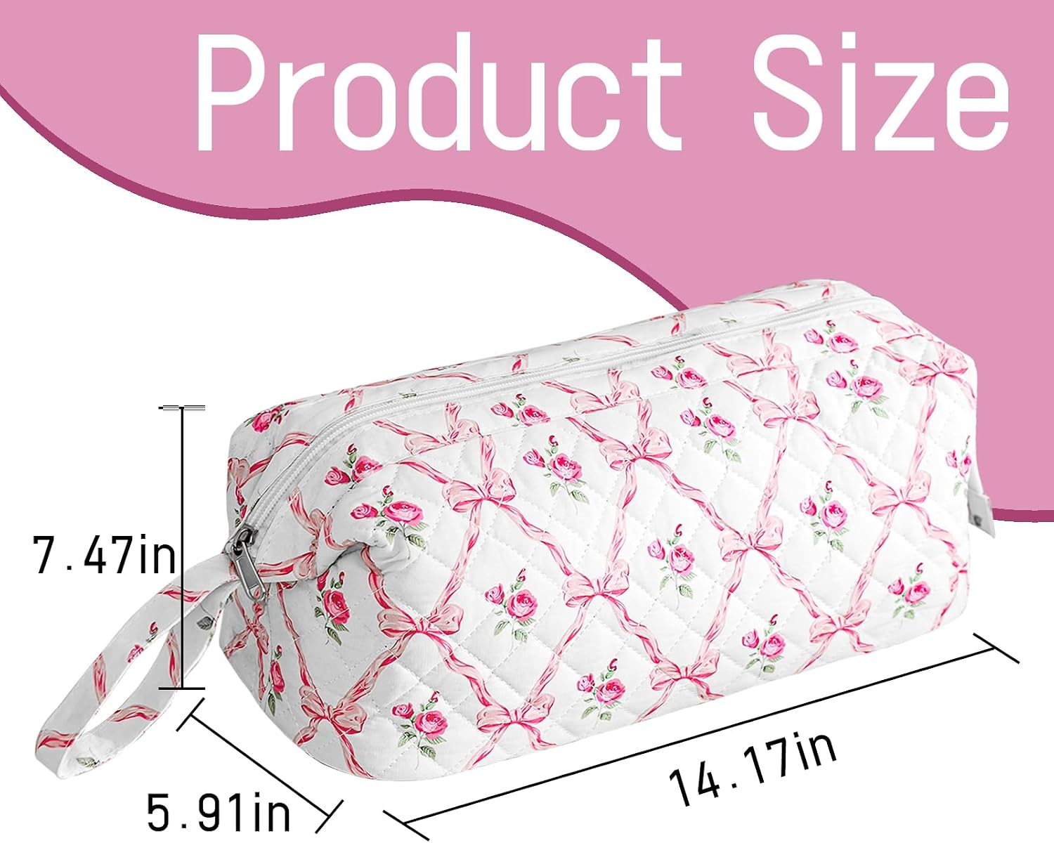 Quilted Hair Tools Travel Organizer Bag, Portable Carrying Case for Hair Dryer & Styling Tools, Cute Travel Hairdryer Bag for Women image 2
