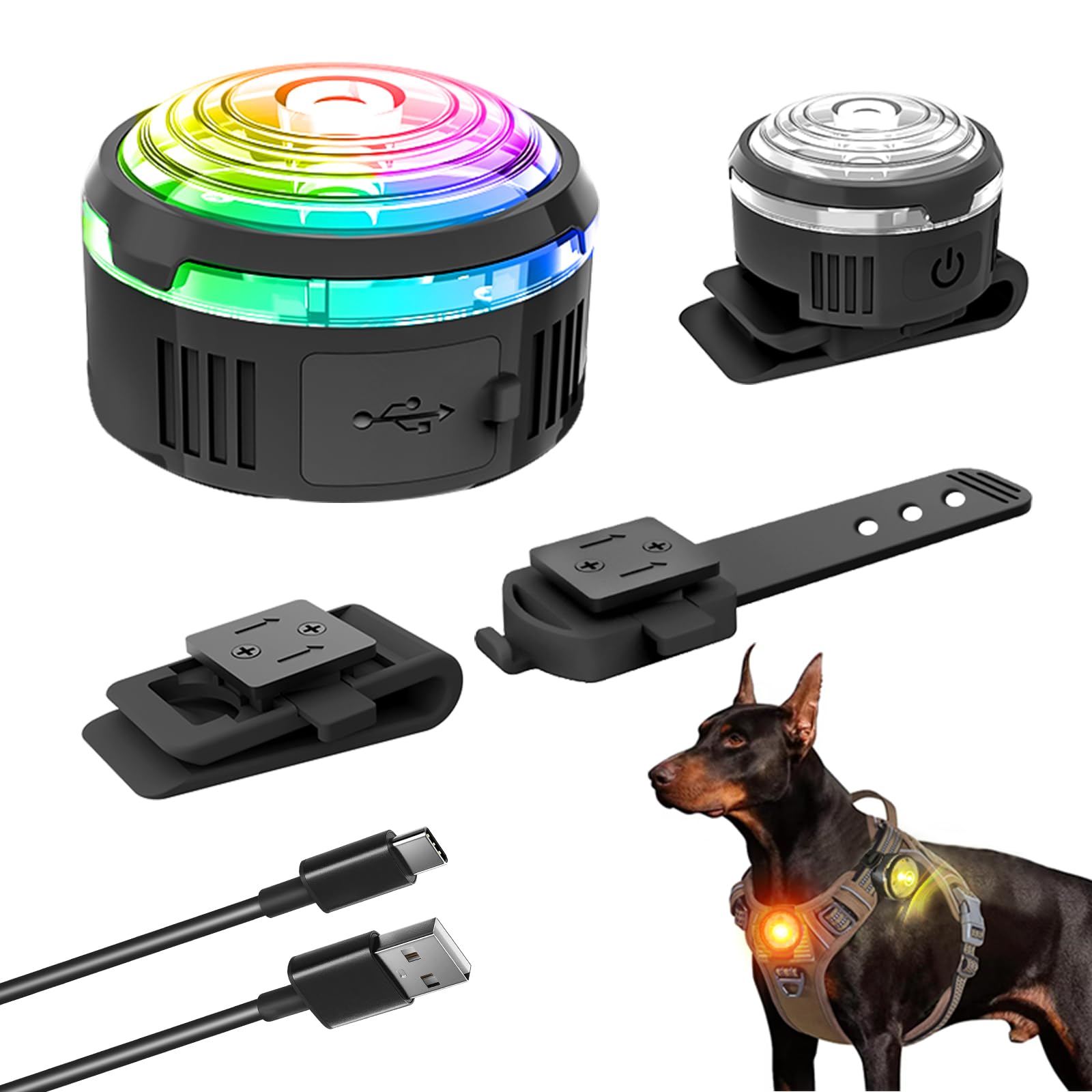 UMIONE Increased Night Visibility! Rainbow LED Collar Light, Pet Safety Light to Keep Your Dog Safe