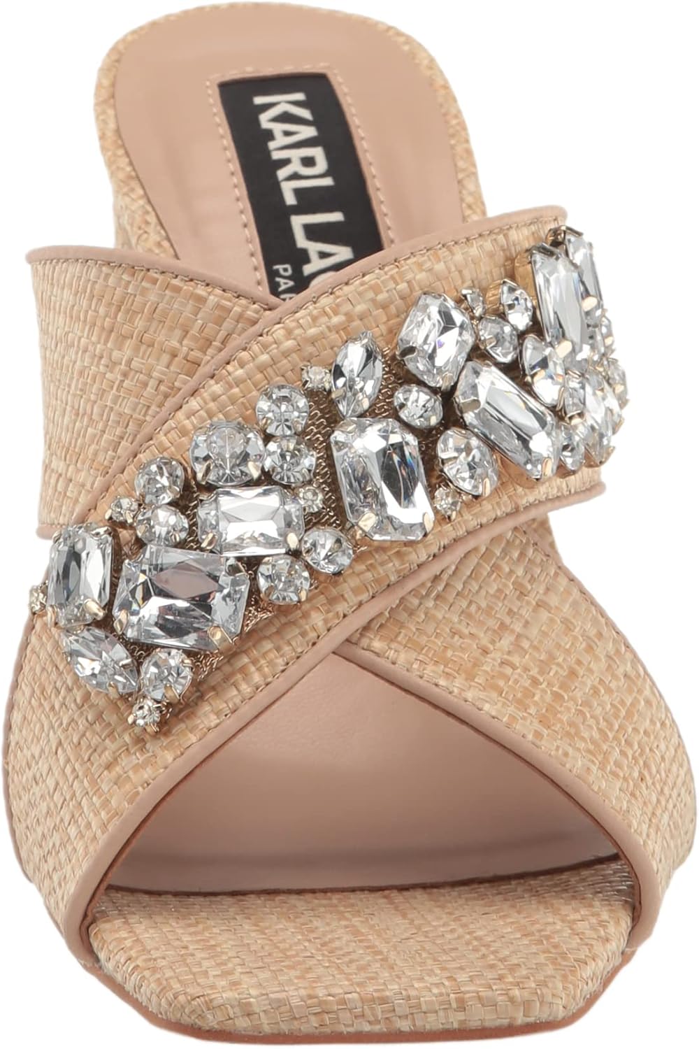 KARL LAGERFELD womens Rosina Crisscross Heeled Sandal - Image 2