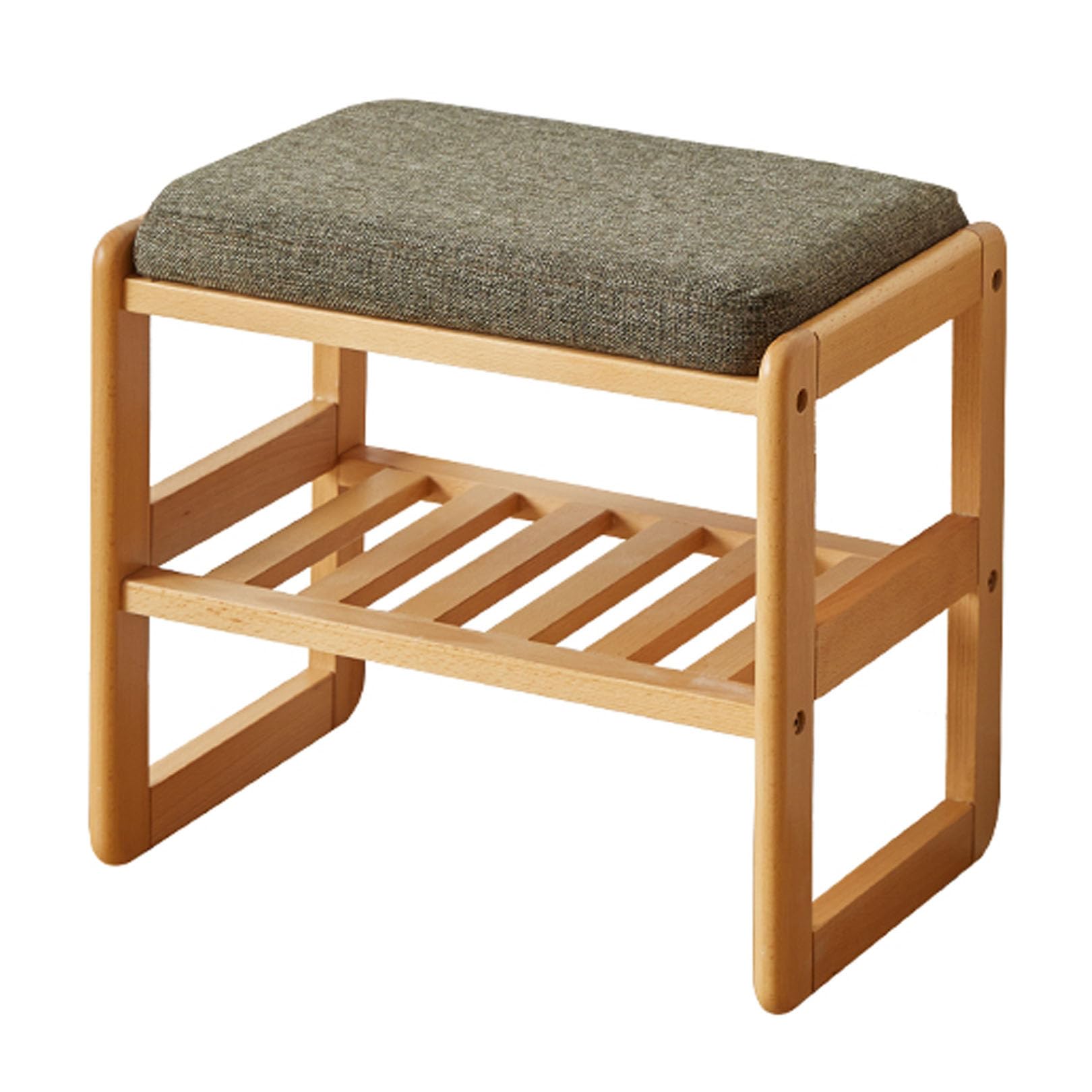Banc d'entrée bois étagère chaussures 2 niveaux organiseur de rangement salon durable