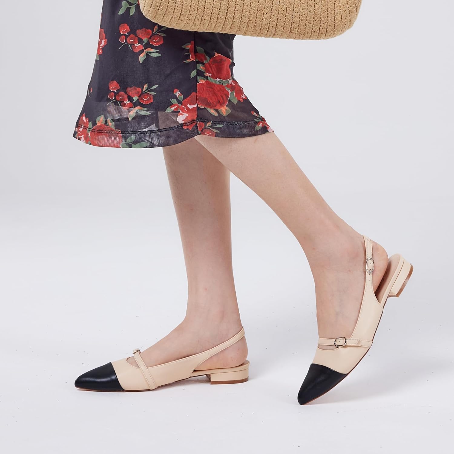 Elisabet Tang Women Slingback Flats with Rhinestone Pointed Toe Flats for Women Dressy Shoes - Image 7