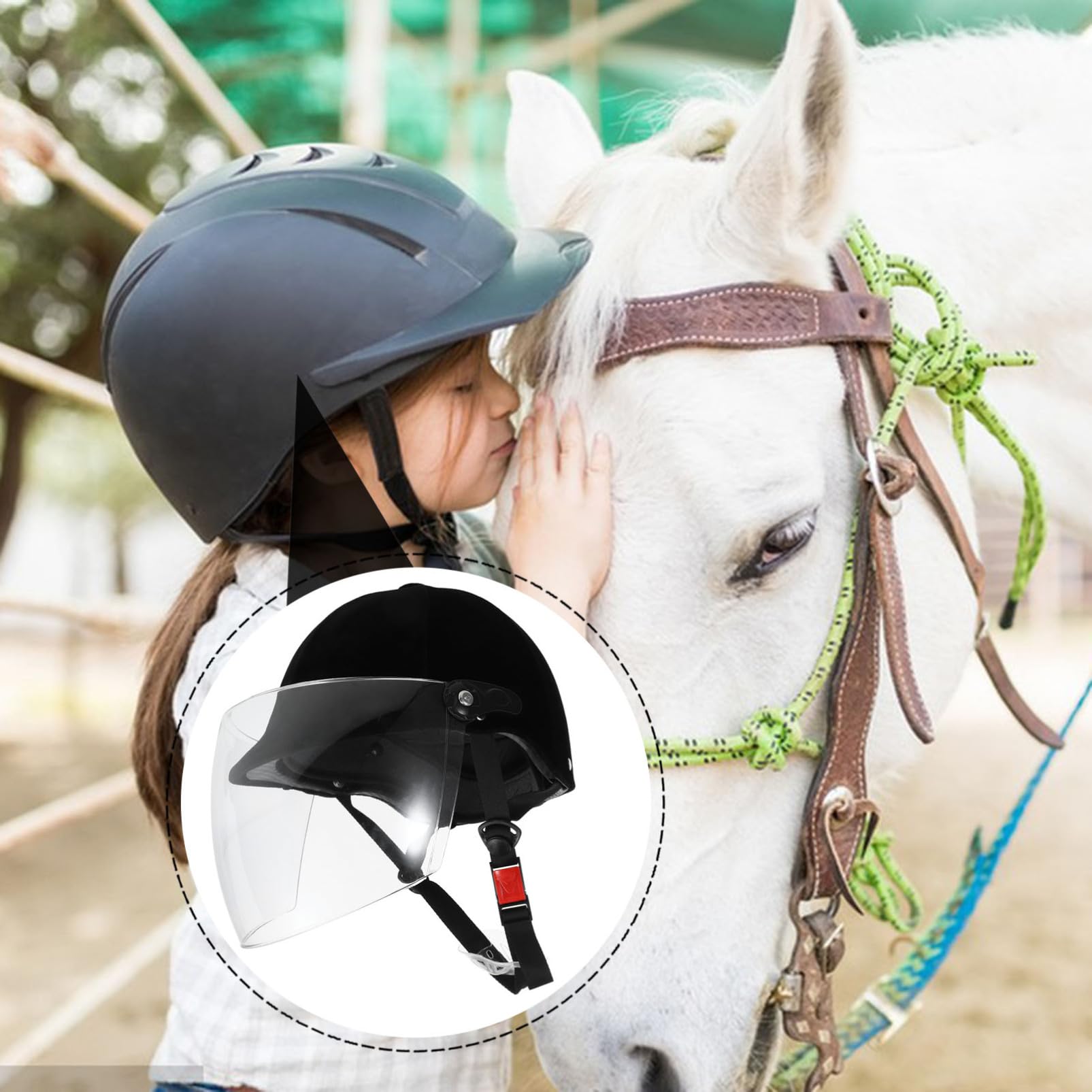Casco da Equitazione per Ragazzi Nero in Abs per Bambine