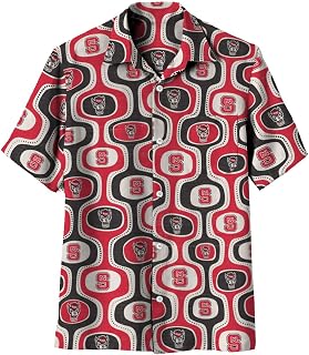 Wes and Willy Mens College Sports Fan Cabana Boy Retro Hawaiian Short Sleeve Shirt