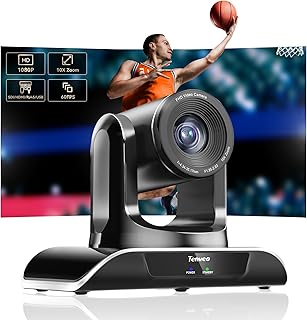 Tenveo SDI/HDMI/RJ45/USB 10X Optical Zoom PTZ Conference Room Camera IP Live Streaming Camera FHD 1080P 60FPS Video Conferencing for Live Streaming Church Events Worship Meeting Business Skype Zoom