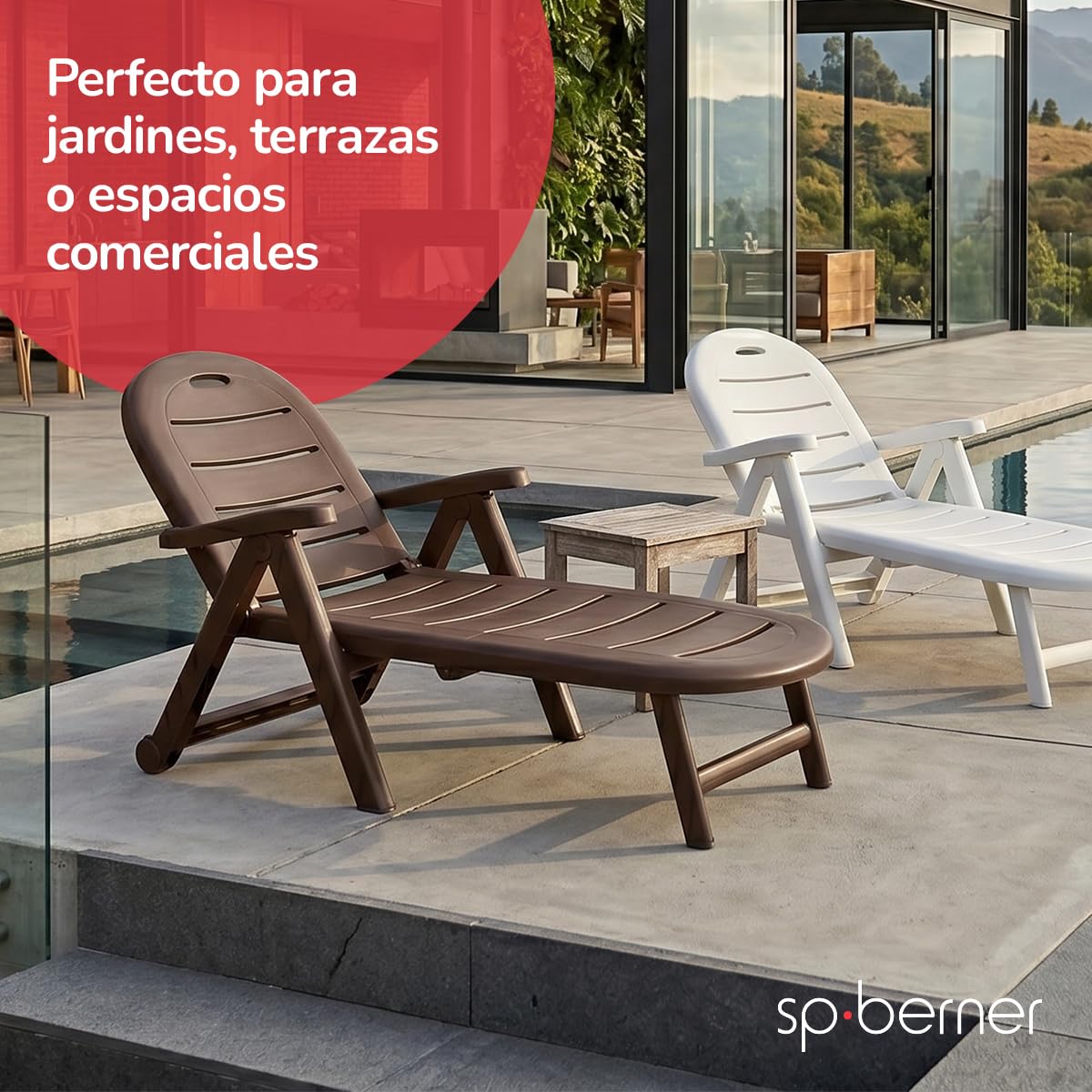 SP Berner Tumbona de jardín Caiman Blanca