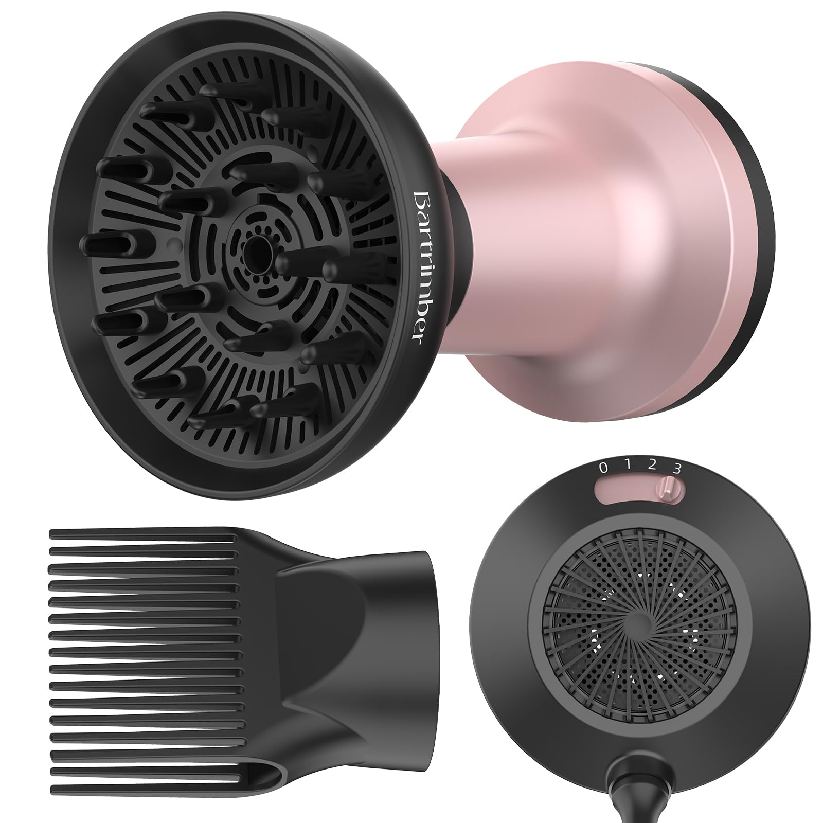 2 in 1 Hair Diffuser for Curly Hair with Ionic Technology, XL 1875W Hair Dryer with Diffuser & Comb Nozzle Attachment, 3×Faster, Enhances Curl Waves, Reduce Frizz, Gifts for Women Her