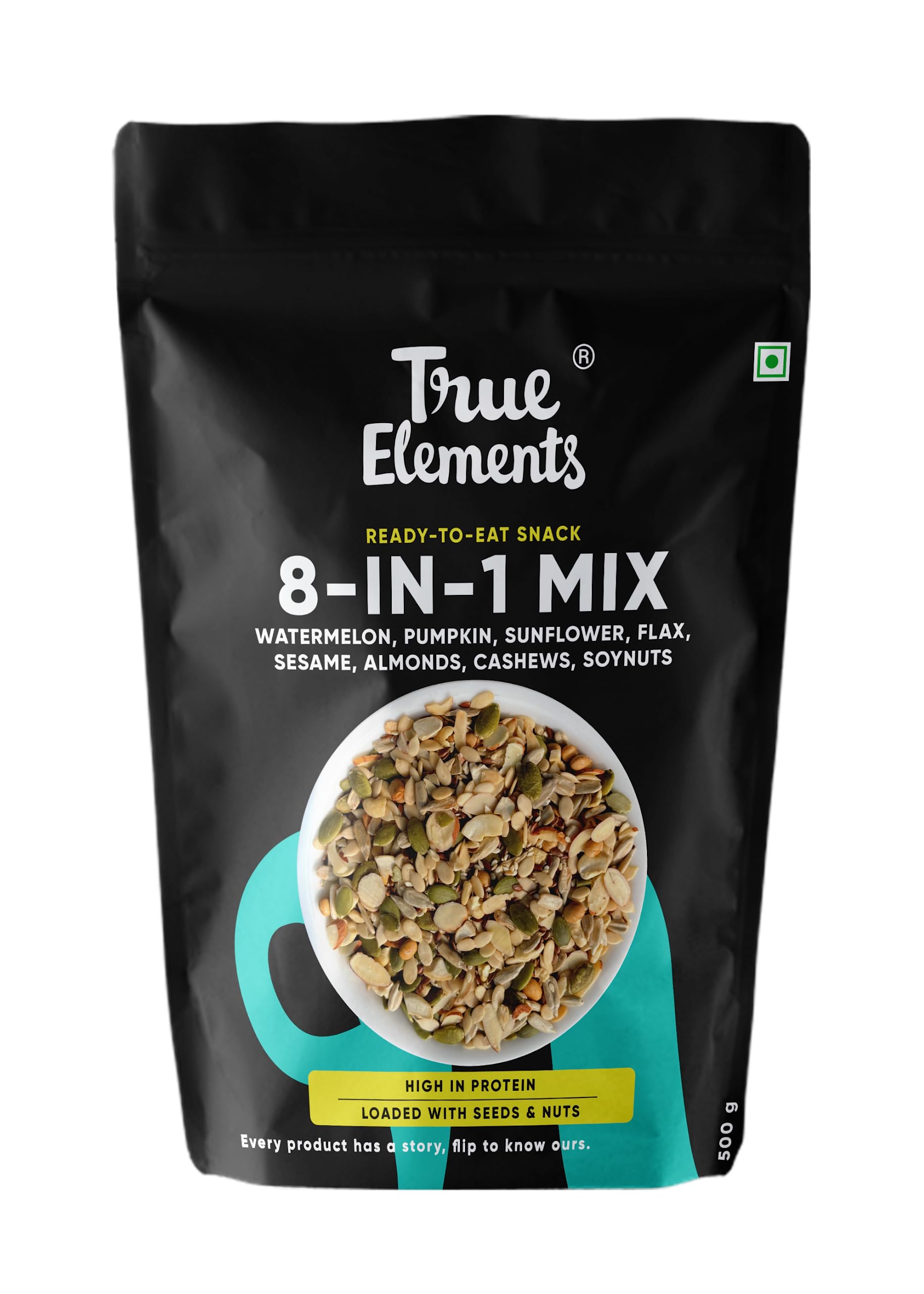 True Elements Mix Seeds - 8 In 1 Seeds Mix 500Gm By True Elements ,Seeds Dry Fruits Mix, Seeds For Eating, Seeds And Nuts Mix For Eating, Healthy Snacks