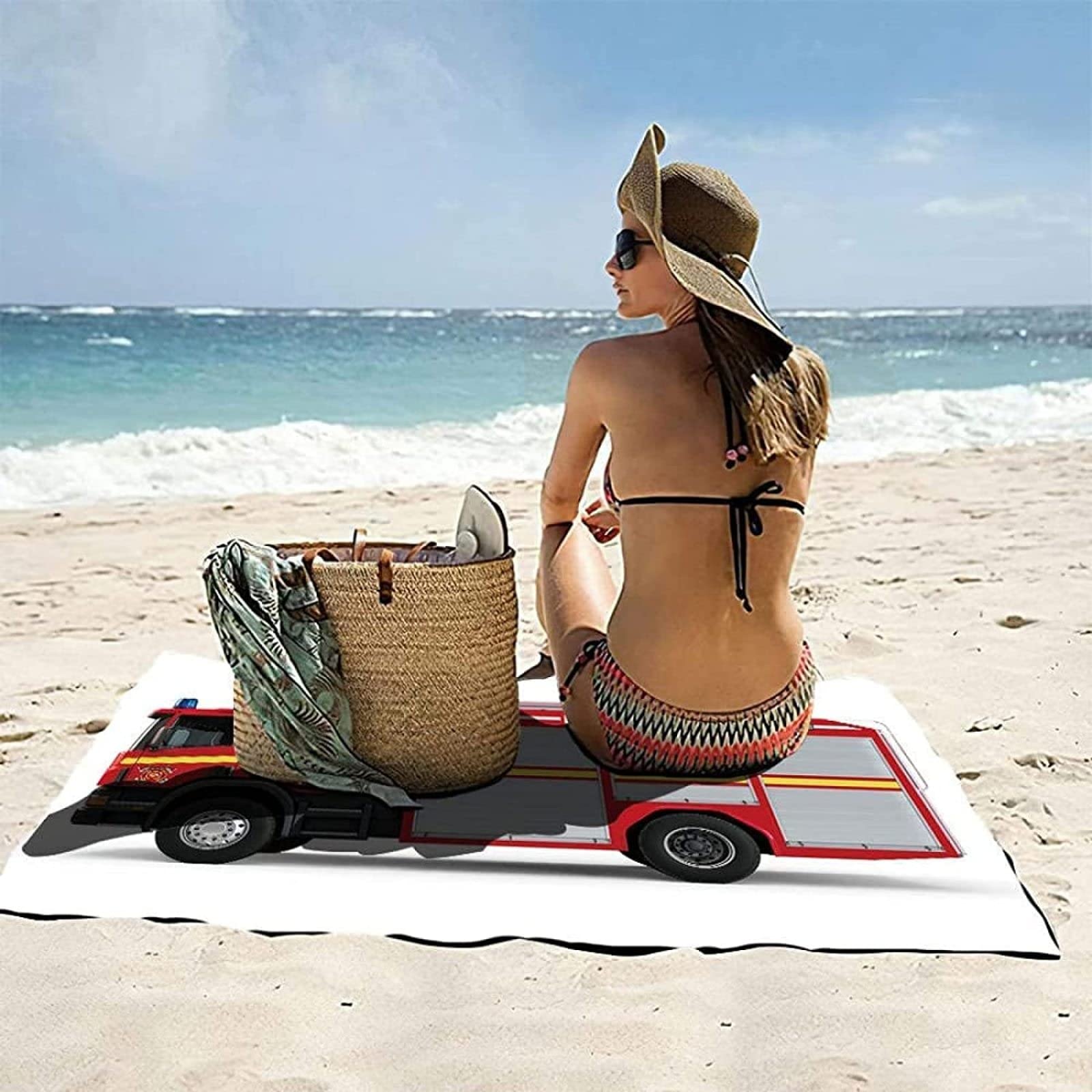 EMENZA Serviettes de Plage 70 x 150 cm, 3D Planche de Surf Tropicale Drap de Plage XL Microfibre à Séchage Rapide pour Femme Homme, Coton, Serviette de Bain Grande Taille pour Sauna