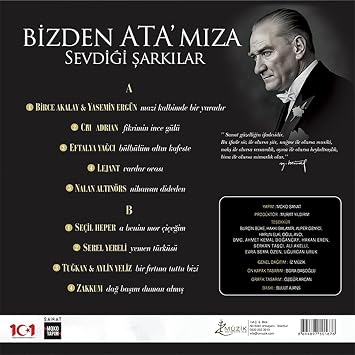 Bizden Ata'mıza Sevdiği Şarkılar Vasiyet Plak LP Türk Sanat Müziği Plak, Birce Akalay, Cem Adrian, Eftalya Yağcı, Lejant, Nalan Altınörs