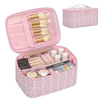 Vista 16 de OCHEAL - Bolsa de maquillaje portátil para cosméticos, estuche organizador de viaje de gran capacidad para mujeres, bolsa de aseo para niñas